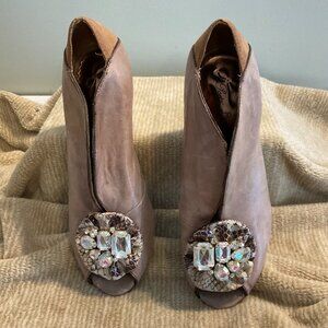 Poetic Licence Ankle Boot Heels - Size 8.5 Shoes w/Leather - Open Toe